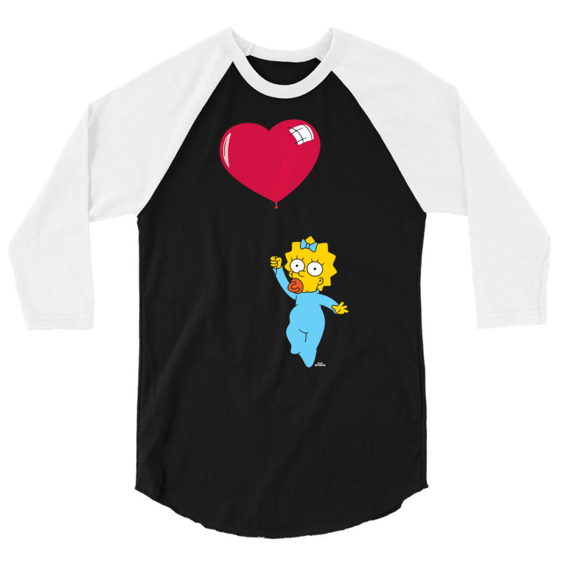 Hot Trend The Simpsons Maggie Heart Balloon Valentine's Day 3/4 Sleeve Shirt by Hugo Flowers | Artistshot