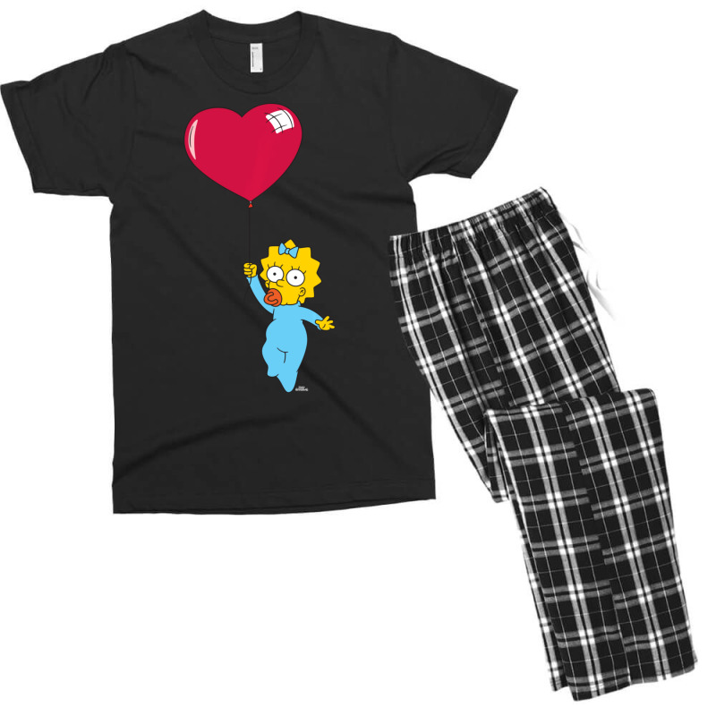 Hot Trend The Simpsons Maggie Heart Balloon Valentine's Day Men's T-shirt Pajama Set by Hugo Flowers | Artistshot