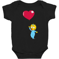 Hot Trend The Simpsons Maggie Heart Balloon Valentine's Day Baby Bodysuit | Artistshot