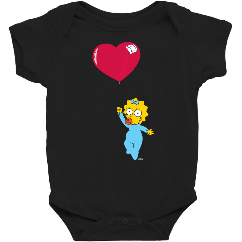 Hot Trend The Simpsons Maggie Heart Balloon Valentine's Day Baby Bodysuit by Hugo Flowers | Artistshot