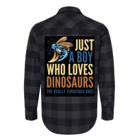 Just A Boy Who Loves Dinosaurs The Really Ferocious Ones Poster Flannel Shirt | Artistshot