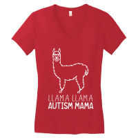 Llama Llama Autism Mama Women's V-neck T-shirt | Artistshot