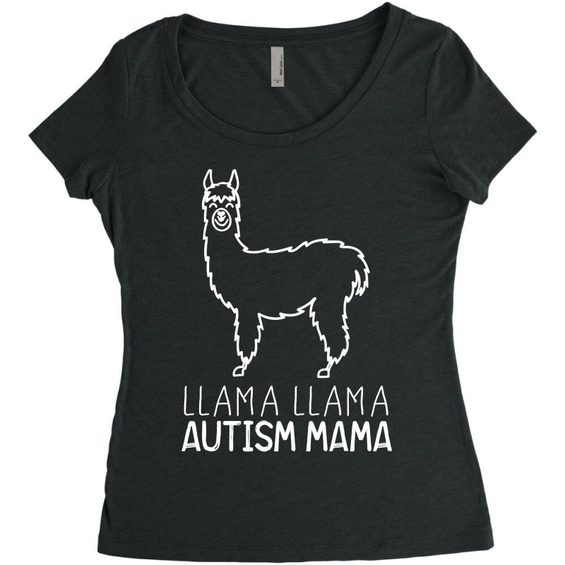 Llama Llama Autism Mama Women's Triblend Scoop T-shirt | Artistshot