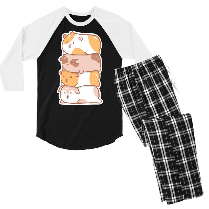 Guinea Pigs T  Shirt Kawaii Guinea Pigs T  Shirt Men's 3/4 Sleeve Pajama Set | Artistshot