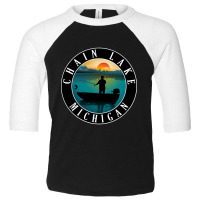 Chain Lake Fishing Michigan Sunset Toddler 3/4 Sleeve Tee | Artistshot