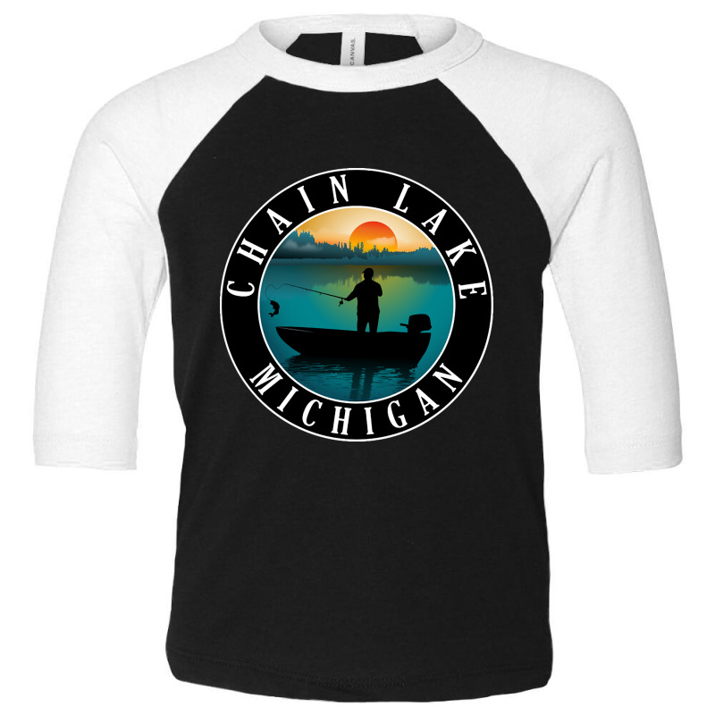 Chain Lake Fishing Michigan Sunset Toddler 3/4 Sleeve Tee by fencingderby989 | Artistshot