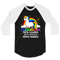 Llamacorn 100 Magic 3/4 Sleeve Shirt | Artistshot