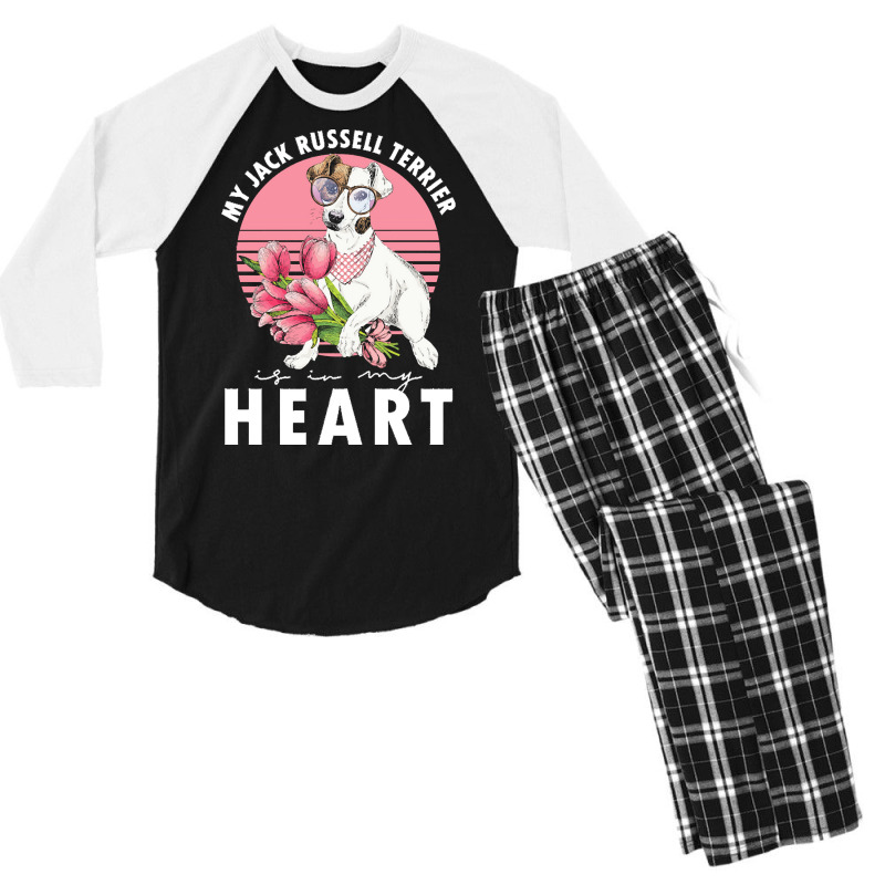 Jack Russel Terrier T  Shirt Jack Russel Terrier Is My Heart Dogs Dog Men's 3/4 Sleeve Pajama Set | Artistshot