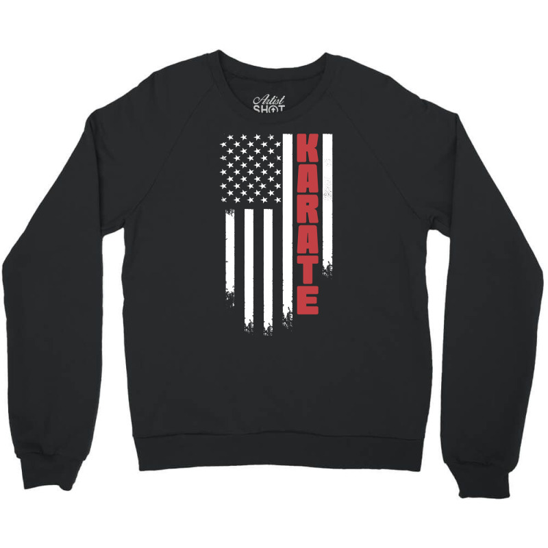 Karate American Usa Flag | Karate Martial Art Crewneck Sweatshirt by John Phillips | Artistshot