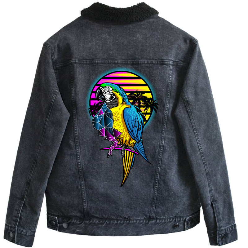 Parrot Art Unisex Sherpa-lined Denim Jacket | Artistshot