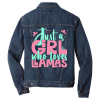 Just A Girl Who Love T  Shirt Just A Girl Who Loves Llamas Farmer Gift Men Denim Jacket | Artistshot