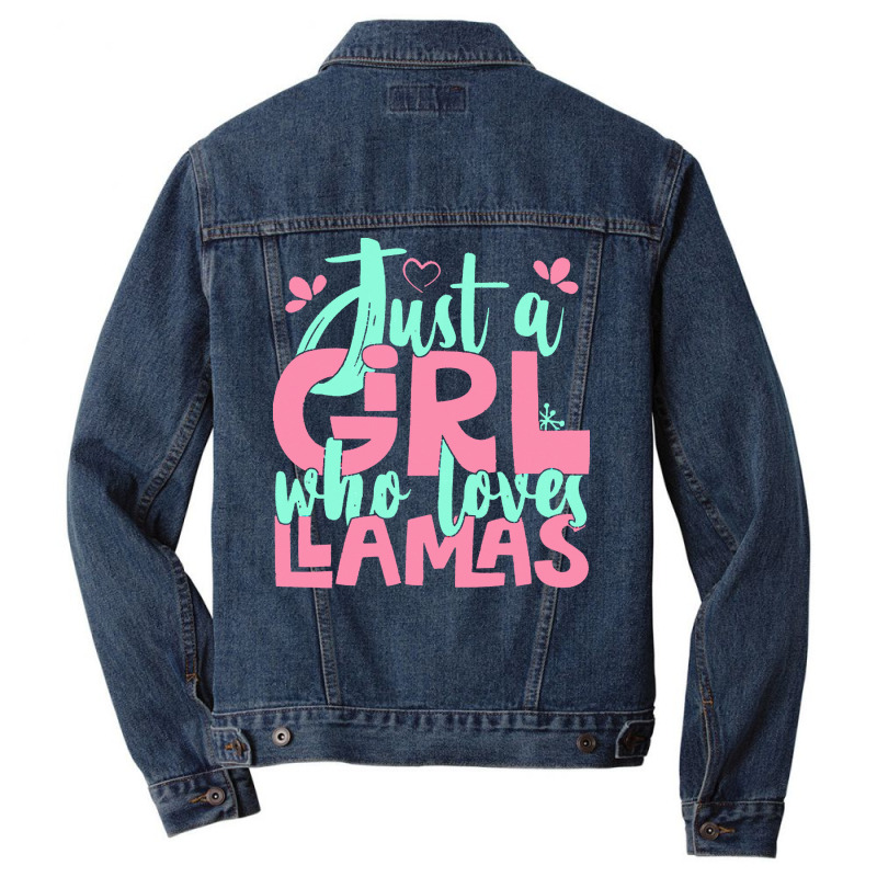 Just A Girl Who Love T  Shirt Just A Girl Who Loves Llamas Farmer Gift Men Denim Jacket | Artistshot