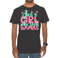 Just A Girl Who Love T  Shirt Just A Girl Who Loves Llamas Farmer Gift Vintage T-shirt | Artistshot