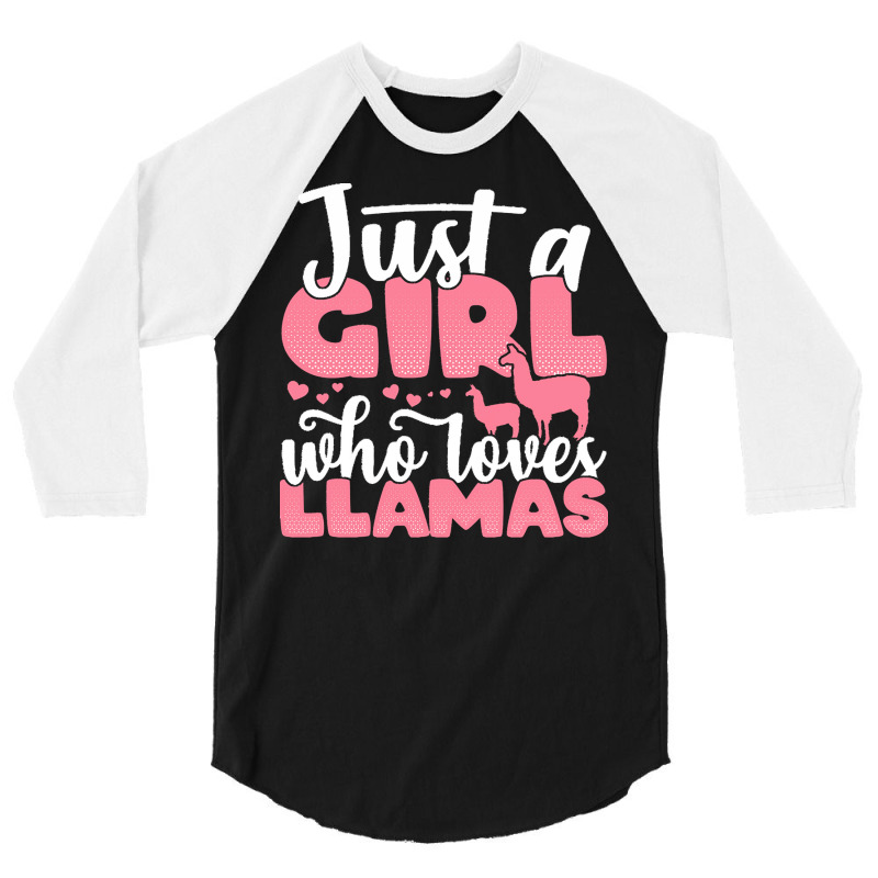 Just A Girl Who Love T  Shirt Just A Girl Who Loves Llamas Funny Llama 3/4 Sleeve Shirt | Artistshot