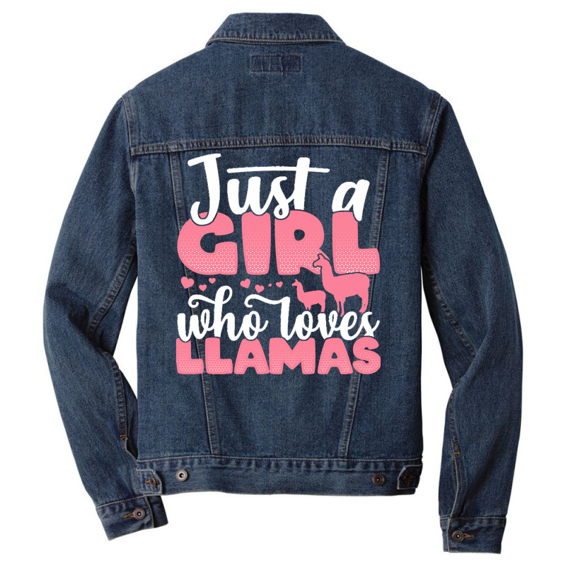 Just A Girl Who Love T  Shirt Just A Girl Who Loves Llamas Funny Llama Men Denim Jacket | Artistshot