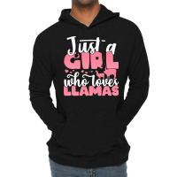 Just A Girl Who Love T  Shirt Just A Girl Who Loves Llamas Funny Llama Lightweight Hoodie | Artistshot