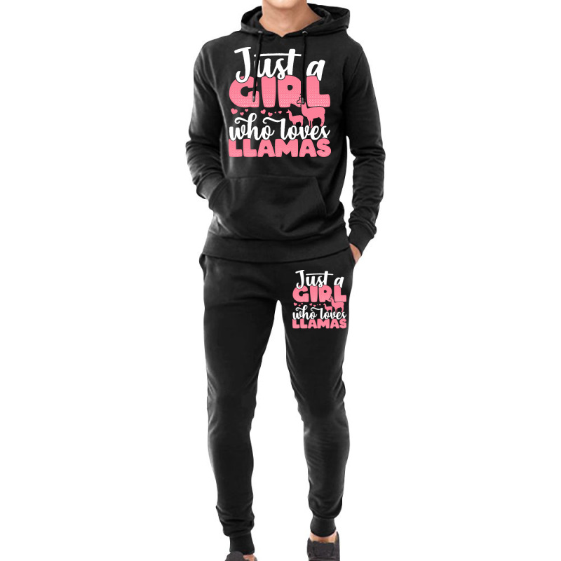 Just A Girl Who Love T  Shirt Just A Girl Who Loves Llamas Funny Llama Hoodie & Jogger Set | Artistshot