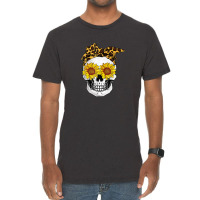 Sunflower Skull Leopard Print Ana Sugarskull Lover Vintage T-shirt | Artistshot