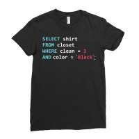 Programmer Sql Query Geek Database Coding Long Sleeve T Shirt Ladies Fitted T-shirt | Artistshot