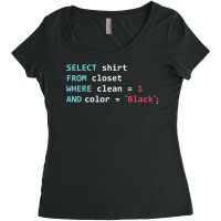 Programmer Sql Query Geek Database Coding Long Sleeve T Shirt Women's Triblend Scoop T-shirt | Artistshot