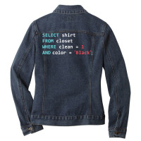 Programmer Sql Query Geek Database Coding Long Sleeve T Shirt Ladies Denim Jacket | Artistshot