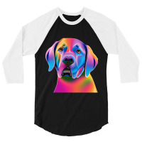 Labrador Retriever Colorful Portrait 3/4 Sleeve Shirt | Artistshot