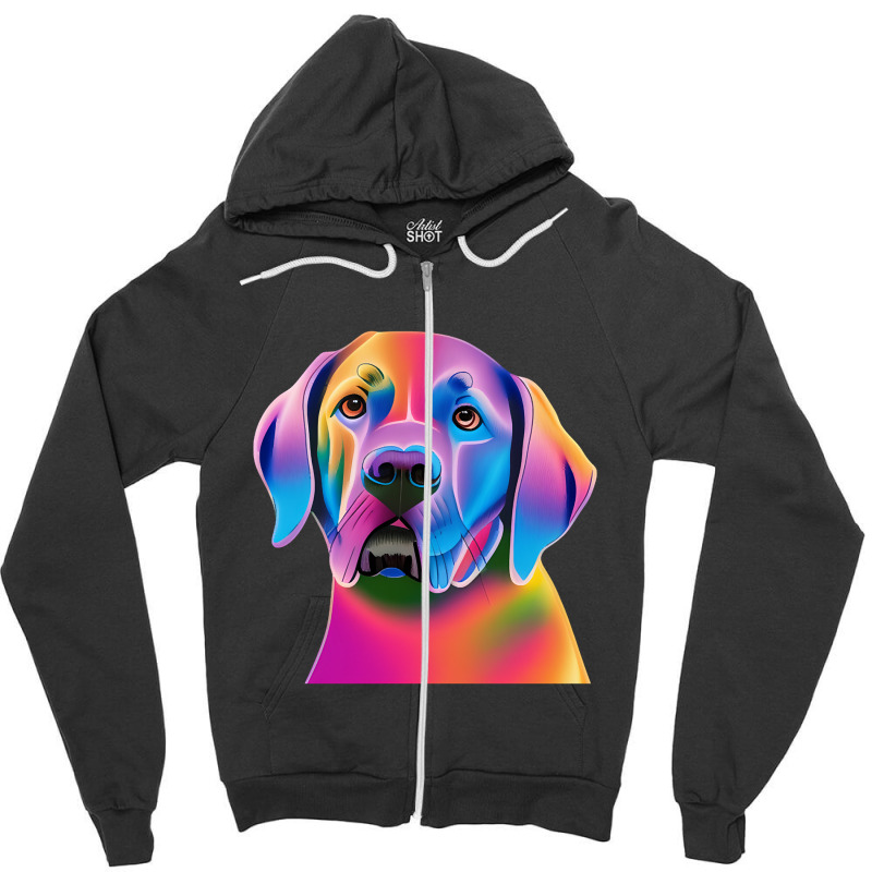 Labrador Retriever Colorful Portrait Zipper Hoodie by trampolinnervous53 | Artistshot