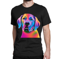 Labrador Retriever Colorful Portrait Classic T-shirt | Artistshot