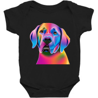 Labrador Retriever Colorful Portrait Baby Bodysuit | Artistshot