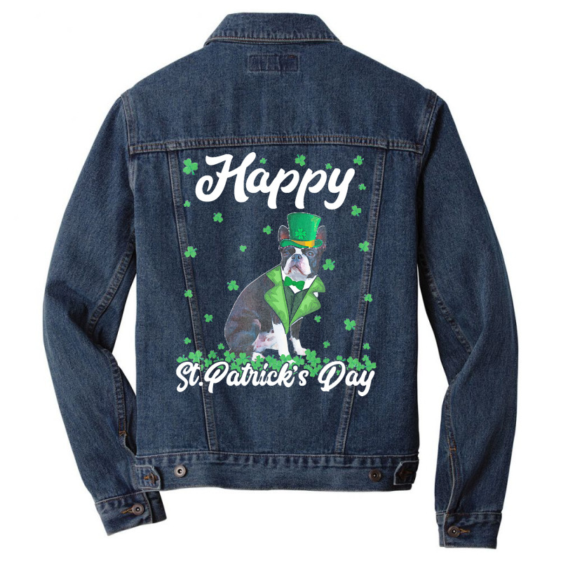 Boston Terrier T  Shirt Happy St. Patrick's Day Boston Terrier T  Shir Men Denim Jacket | Artistshot