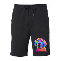 Labrador Retriever Colorful Portrait Fleece Short | Artistshot