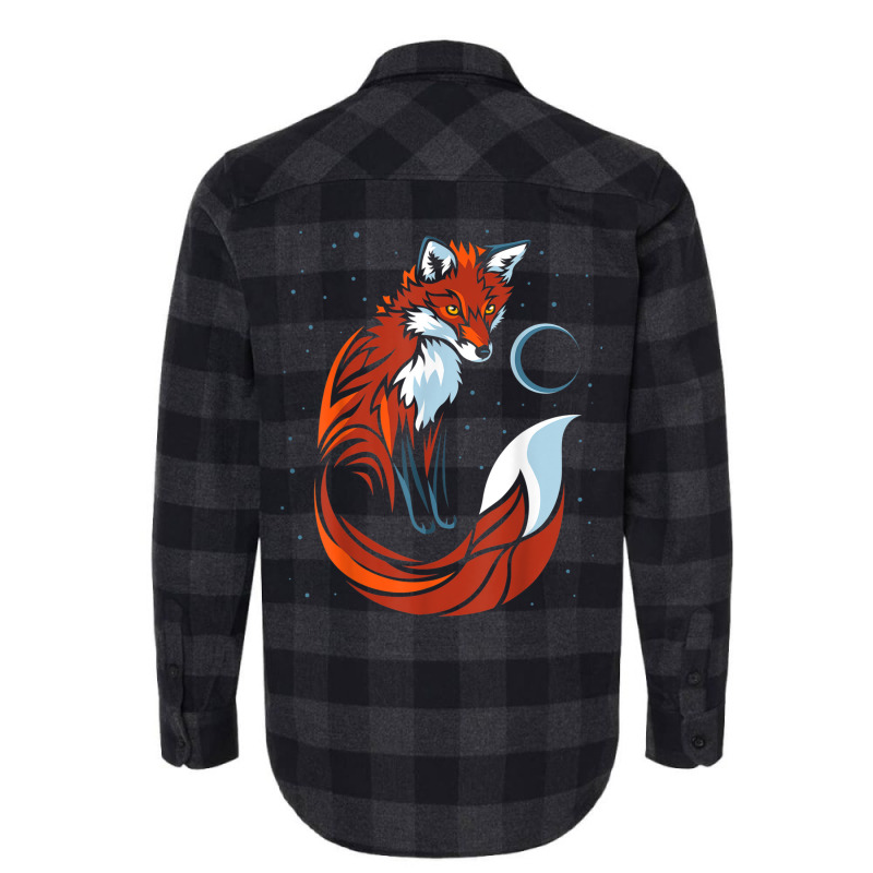 Tribal Tail Fox  Graphic Design Tshirt Flannel Shirt | Artistshot