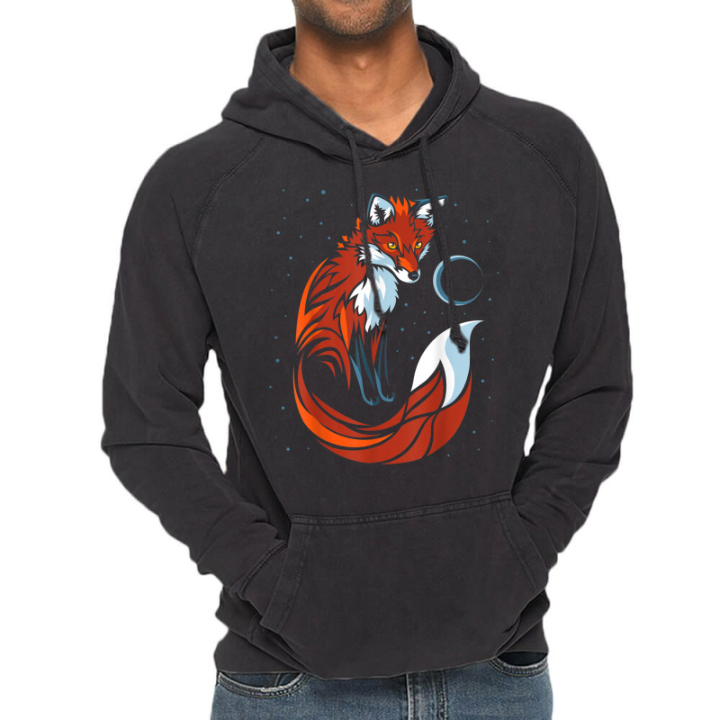 Tribal Tail Fox  Graphic Design Tshirt Vintage Hoodie | Artistshot