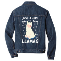 Just A Girl Who Loves Llamas T  Shirt Just A Girl Who Loves Llamas I V Men Denim Jacket | Artistshot