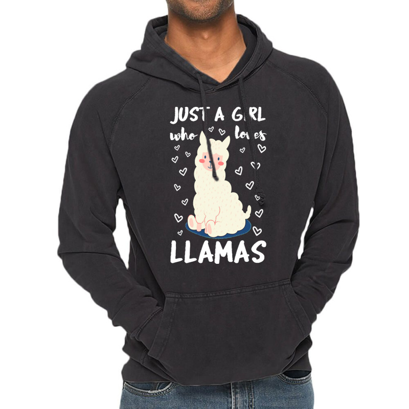 Just A Girl Who Loves Llamas T  Shirt Just A Girl Who Loves Llamas I V Vintage Hoodie | Artistshot