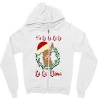 Fa La La La Llama Christmas Llama Zipper Hoodie | Artistshot