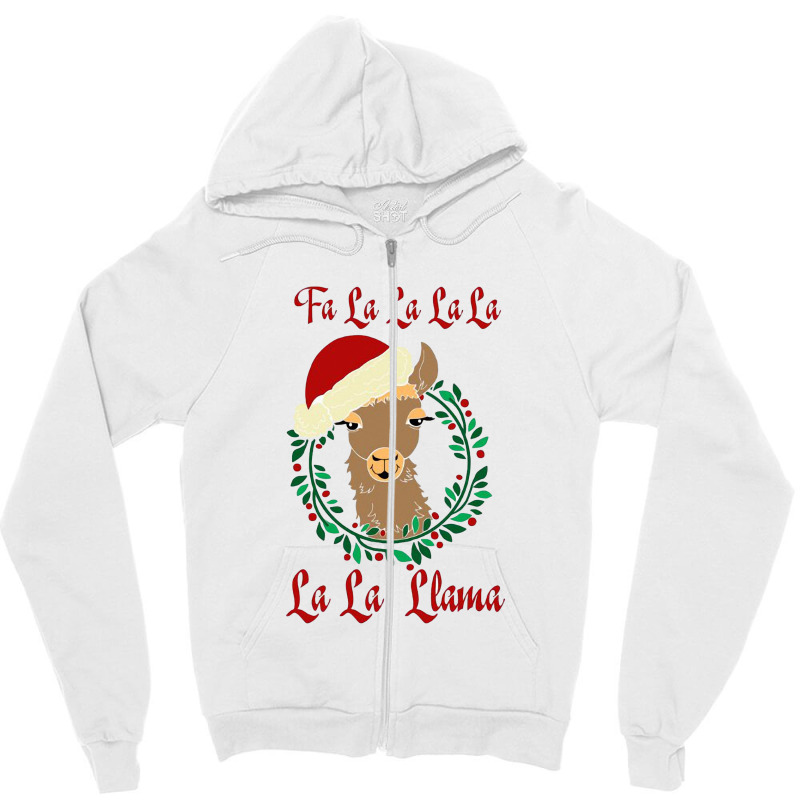 Fa La La La Llama Christmas Llama Zipper Hoodie | Artistshot