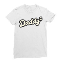 Daddy Two Times Father Dad Two Children Twins Retro T Shirt Ladies Fitted T-shirt | Artistshot