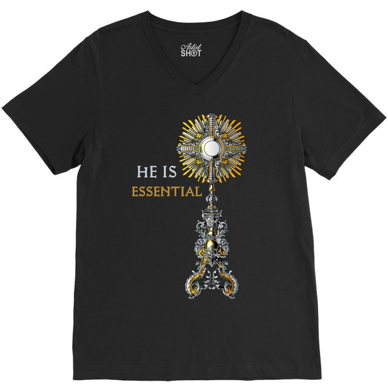 Catholic Monstrance Holy Mass V-neck Tee | Artistshot