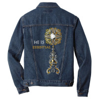 Catholic Monstrance Holy Mass Men Denim Jacket | Artistshot