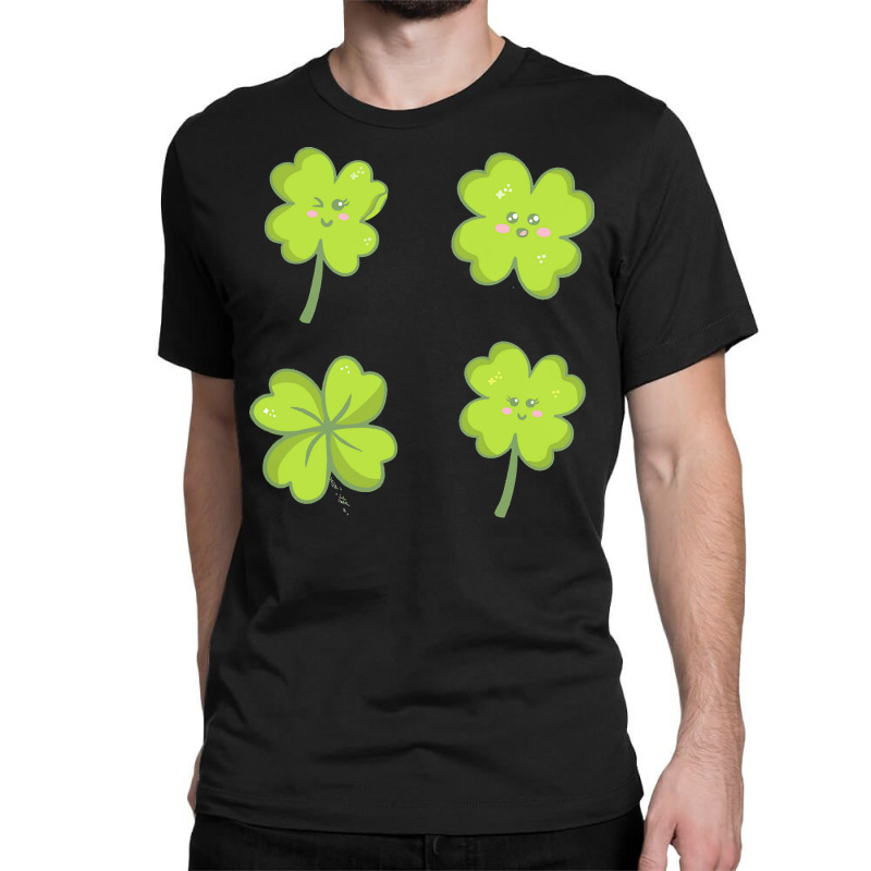 Kawaii Shamrock T  Shirt Kawaii Shamrock Four Leaf Clover Set T  Shirt Classic T-shirt | Artistshot