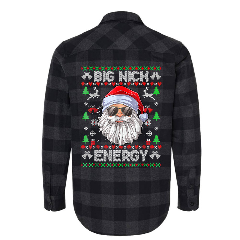 Big Nick Energy Funny Men Santa Ugly Christmas Sweater Flannel Shirt | Artistshot