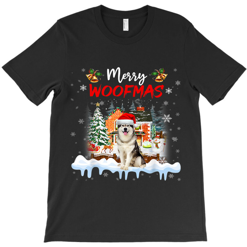 Merry Woofmas Alaskan Malamute Christmas Tree Dog Lover Xmas 107 T-shirt | Artistshot