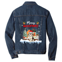 Merry Woofmas Alaskan Malamute Christmas Tree Dog Lover Xmas 107 Men Denim Jacket | Artistshot