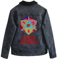 Chaotic Stupid Is Not An Alignment Unisex Sherpa-lined Denim Jacket | Artistshot