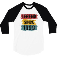 23 Years Old Vintage 1999 23rd Birthday Decoration Men Women 3/4 Sleeve Shirt | Artistshot