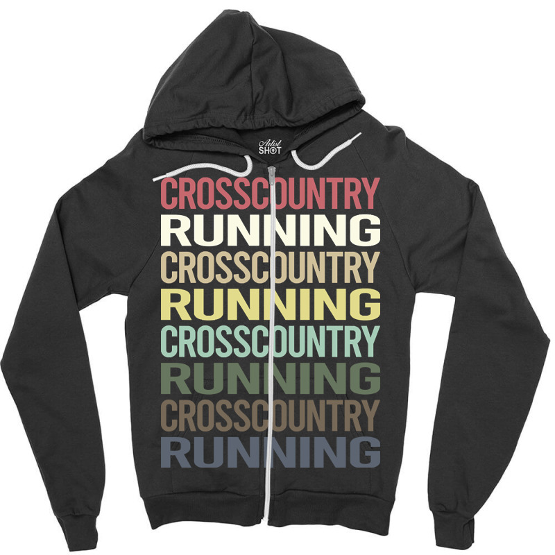 Colorful Text Cross Country Running Xc Zipper Hoodie | Artistshot