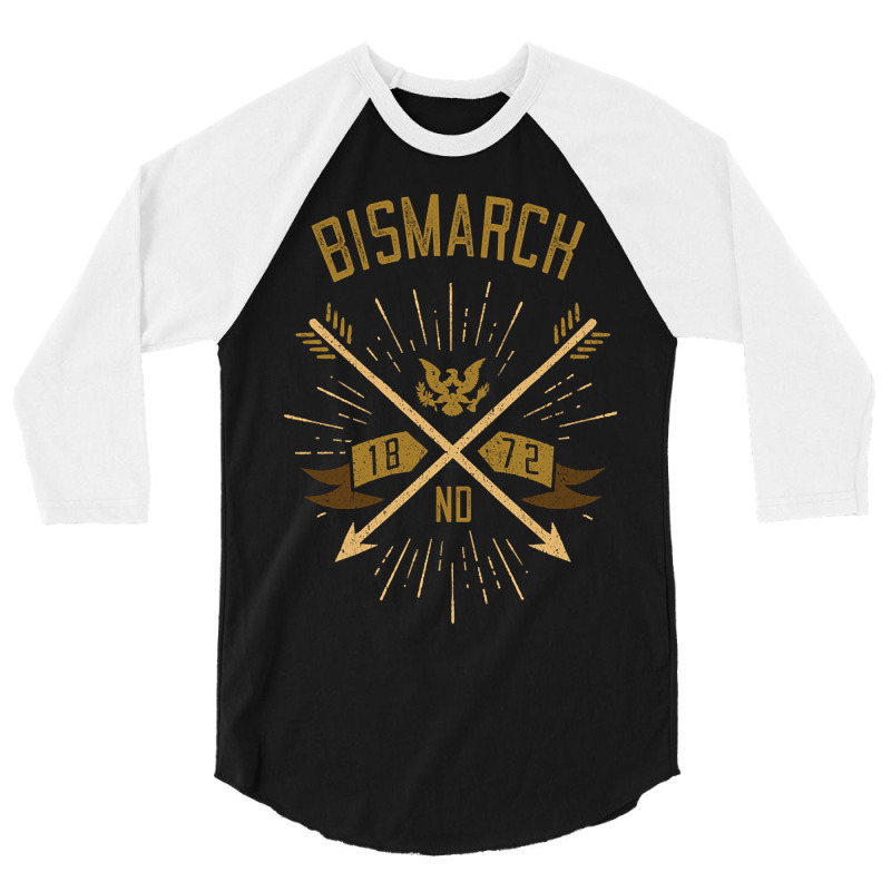 Bismarck Nd Hometown Pride Hipster Vintage Arrows 3/4 Sleeve Shirt | Artistshot