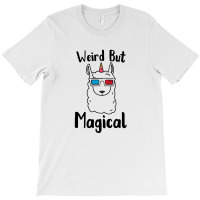 Weird But Magical Llamacorn With 3d Glasses T-shirt | Artistshot