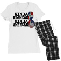 Kinda Dominican Kinda American Dominican T Shirt Women's Pajamas Set | Artistshot